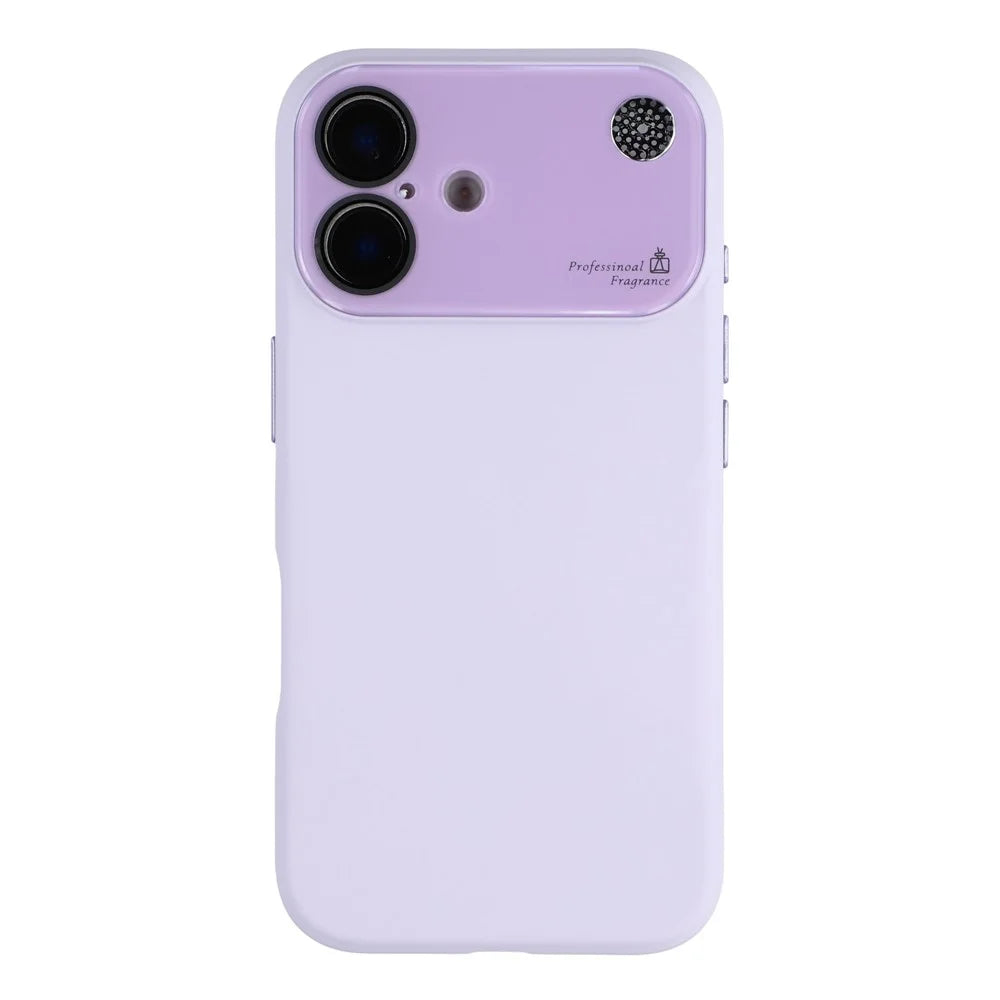 For iPhone 16 Case Large Camera Window Liquid Silicone Aromatherapy Phone Cover - Light Purple - 3