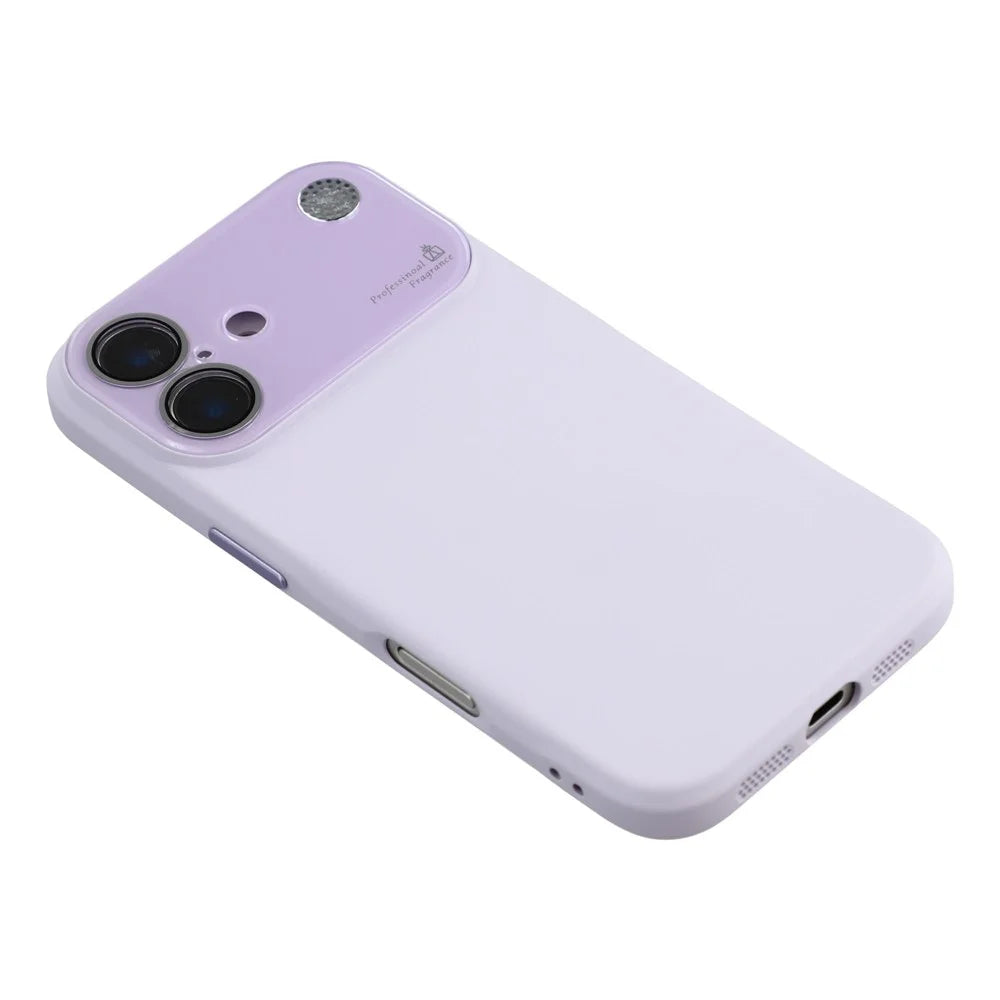 For iPhone 16 Case Large Camera Window Liquid Silicone Aromatherapy Phone Cover - Light Purple - 4
