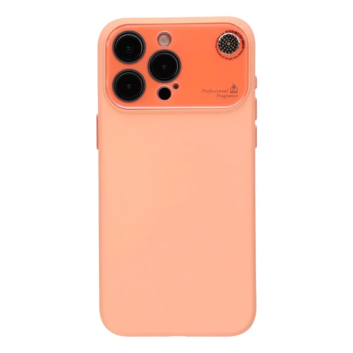 For iPhone 15 Pro Max Case Large Camera Window Liquid Silicone Aromatherapy Phone Cover - Orange - 3