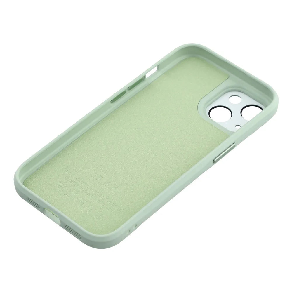 For iPhone 15 Case Large Camera Window Liquid Silicone Aromatherapy Phone Cover - Matcha Green - 6