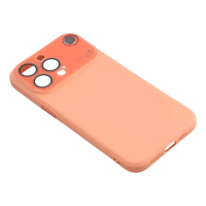 For iPhone 14 Pro Max Case Large Camera Window Liquid Silicone Aromatherapy Phone Cover - Orange - 4