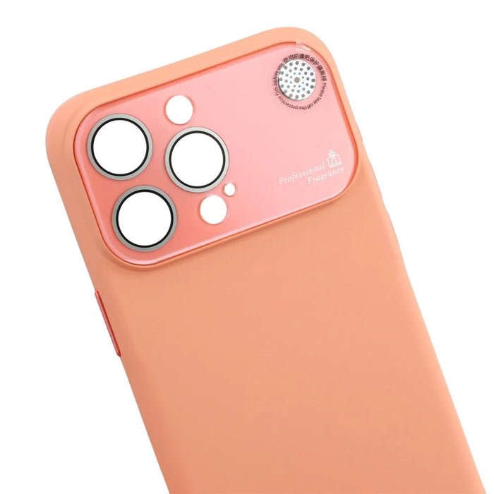 For iPhone 14 Pro Case Large Camera Window Liquid Silicone Aromatherapy Phone Cover - Orange - 6