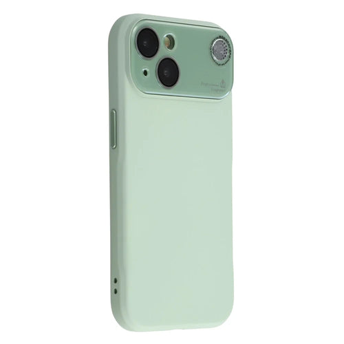 For iPhone 13 Case Large Camera Window Liquid Silicone Aromatherapy Phone Cover - Matcha Green - 1
