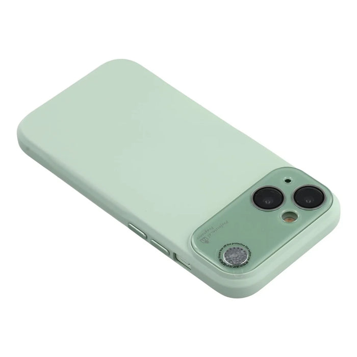 For iPhone 13 Case Large Camera Window Liquid Silicone Aromatherapy Phone Cover - Matcha Green - 5