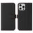 For iPhone 13 Pro Max  /  12 Pro Max Stand Case Litchi Texture Genuine Cow Leather Wallet Phone Cover RFID Blocking - Black  /  Red - 1