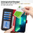 For iPhone 13 Pro Max  /  12 Pro Max Stand Case Litchi Texture Genuine Cow Leather Wallet Phone Cover RFID Blocking - Black  /  Red - 6