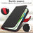 For iPhone 15 Plus  /  14 Plus Stand Case Litchi Texture Genuine Cow Leather Wallet Phone Cover RFID Blocking - Black  /  Red - 5