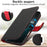 For iPhone 16 Pro Max Stand Case Litchi Texture Genuine Cow Leather Wallet Phone Cover RFID Blocking - Black  /  Red - 5