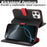 For iPhone 16 Pro Max Stand Case Litchi Texture Genuine Cow Leather Wallet Phone Cover RFID Blocking - Black  /  Red - 6