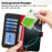 For iPhone 16 Pro Max Stand Case Litchi Texture Genuine Cow Leather Wallet Phone Cover RFID Blocking - Black  /  Red - 7