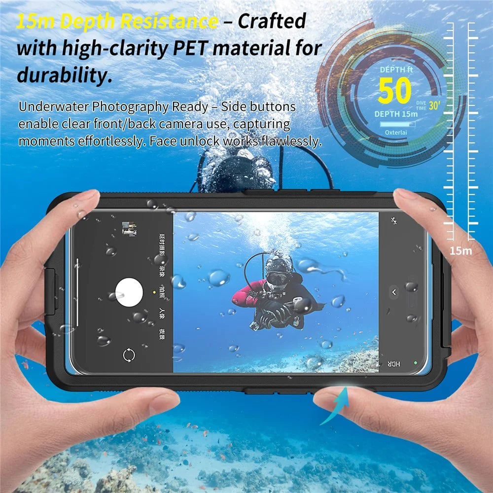 Waterproof Case for iPhone 17 Pro Max  /  15 Pro Max  /  14 Pro Max Inner 6.9 inch Cellphone Protector IP68 30M Depth Button Access - 3