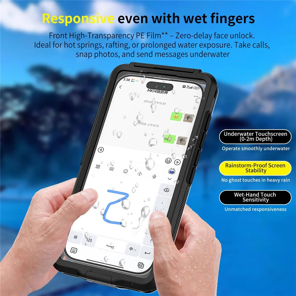 Waterproof Case for iPhone 17 Pro Max  /  15 Pro Max  /  14 Pro Max Inner 6.9 inch Cellphone Protector IP68 30M Depth Button Access - 4