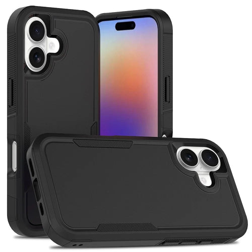 For iPhone 17 Case 2 in 1 PC + TPU Shockproof Phone Cover - Black - 1