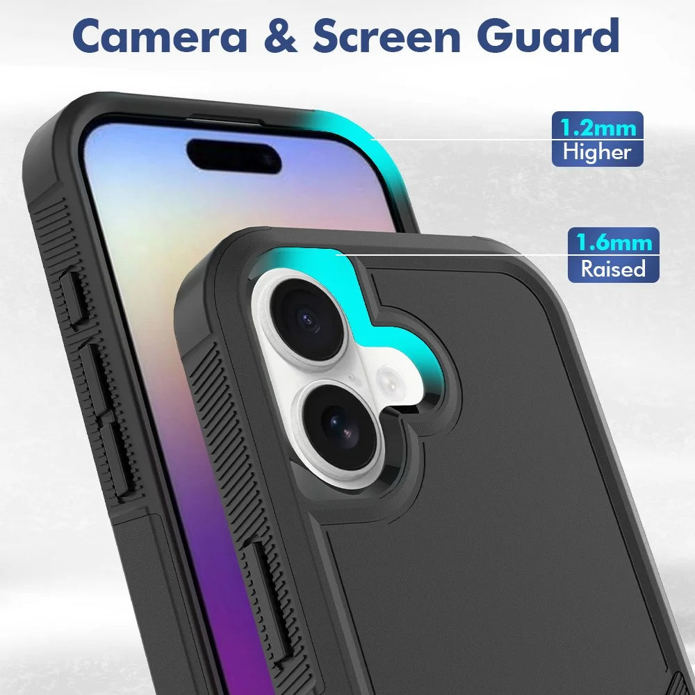 For iPhone 17 Case 2 in 1 PC + TPU Shockproof Phone Cover - Black - 2