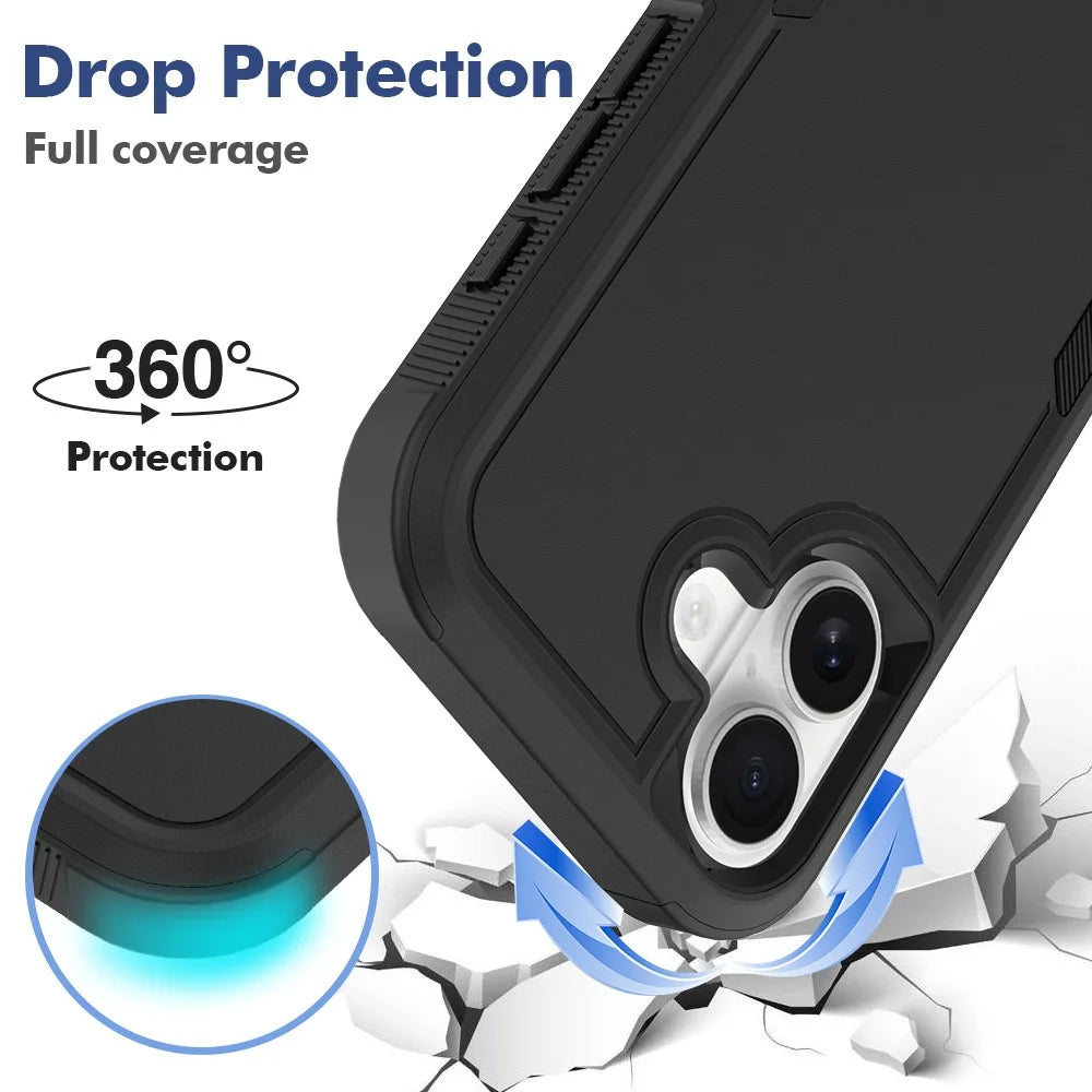 For iPhone 17 Case 2 in 1 PC + TPU Shockproof Phone Cover - Black - 3
