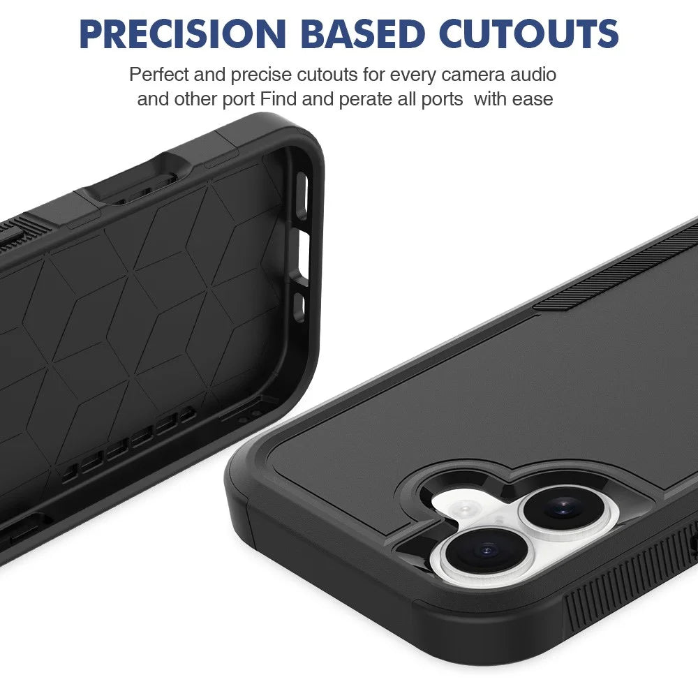 For iPhone 17 Case 2 in 1 PC + TPU Shockproof Phone Cover - Black - 5