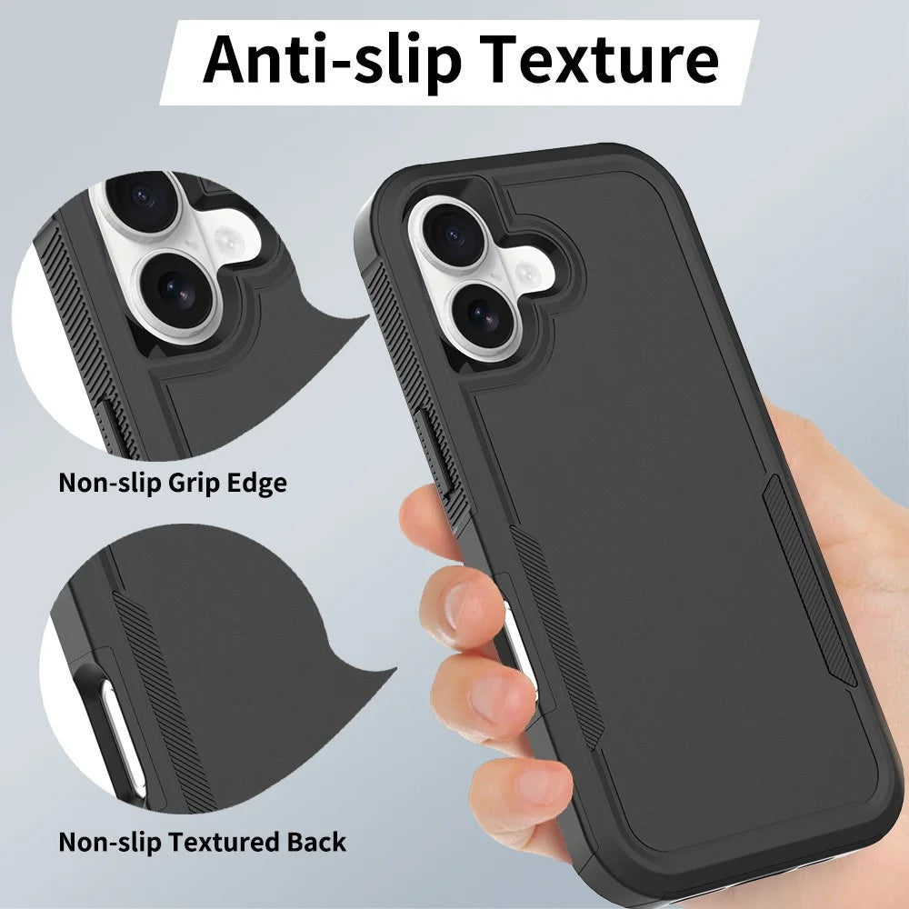 For iPhone 17 Case 2 in 1 PC + TPU Shockproof Phone Cover - Black - 6