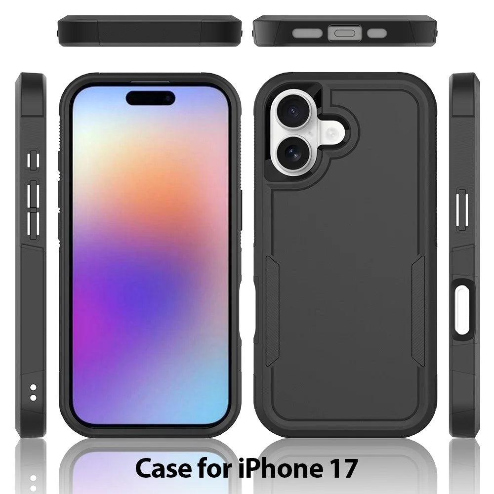 For iPhone 17 Case 2 in 1 PC + TPU Shockproof Phone Cover - Black - 7
