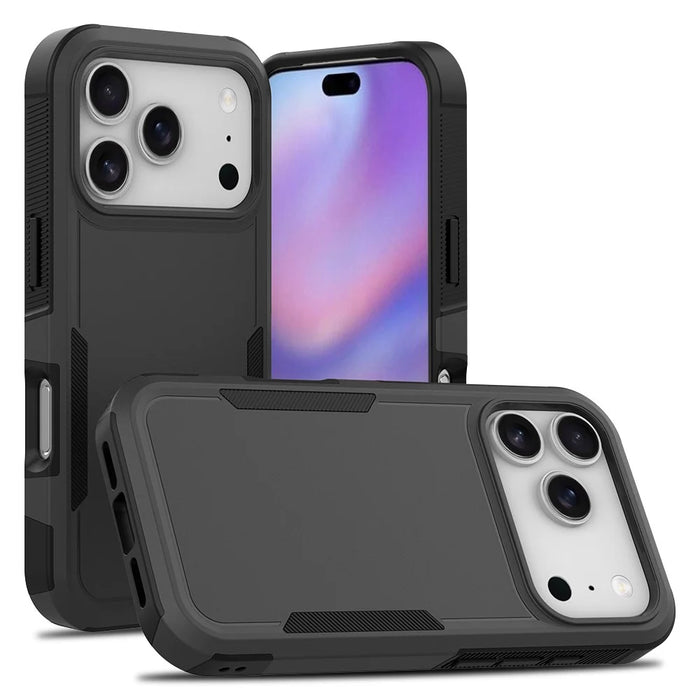 For iPhone 18 Pro / 17 Pro Case 2 in 1 PC + TPU Shockproof Phone Cover - Black - 1