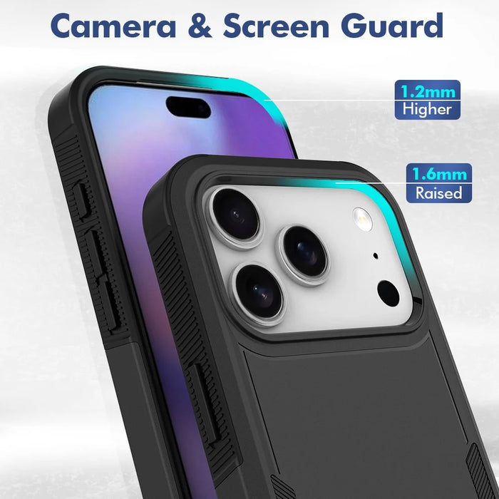 For iPhone 18 Pro / 17 Pro Case 2 in 1 PC + TPU Shockproof Phone Cover - Black - 2