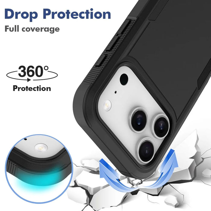 For iPhone 18 Pro / 17 Pro Case 2 in 1 PC + TPU Shockproof Phone Cover - Black - 3