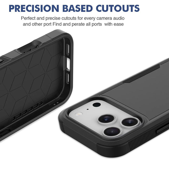 For iPhone 18 Pro / 17 Pro Case 2 in 1 PC + TPU Shockproof Phone Cover - Black - 5