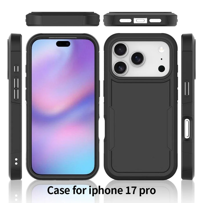For iPhone 18 Pro / 17 Pro Case 2 in 1 PC + TPU Shockproof Phone Cover - Black - 7
