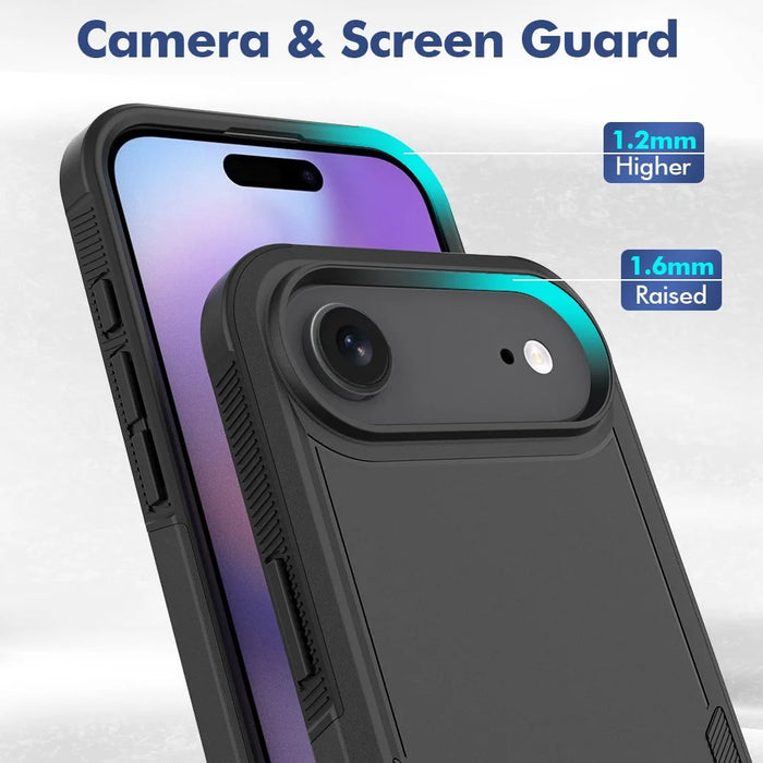 For iPhone Air Case 2 in 1 PC + TPU Shockproof Phone Cover - Black - 2