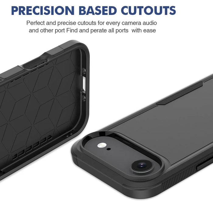 For iPhone Air Case 2 in 1 PC + TPU Shockproof Phone Cover - Black - 5