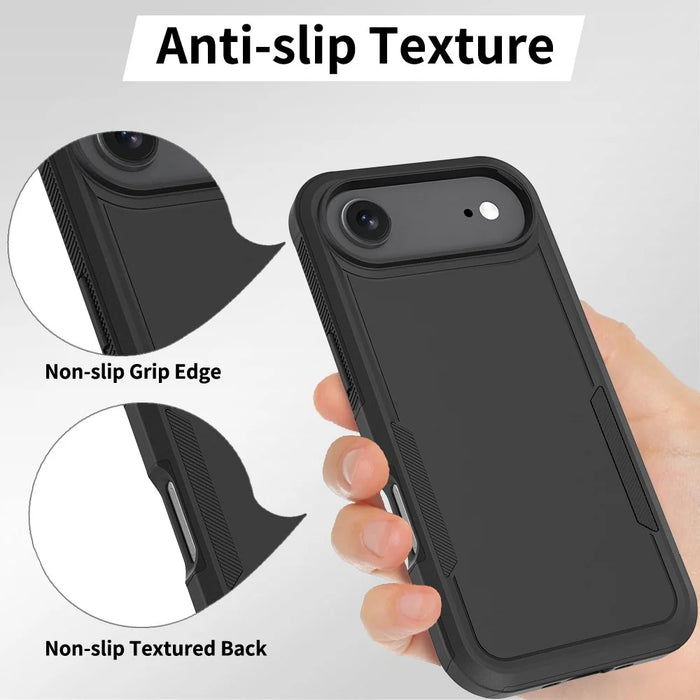 For iPhone Air Case 2 in 1 PC + TPU Shockproof Phone Cover - Black - 6