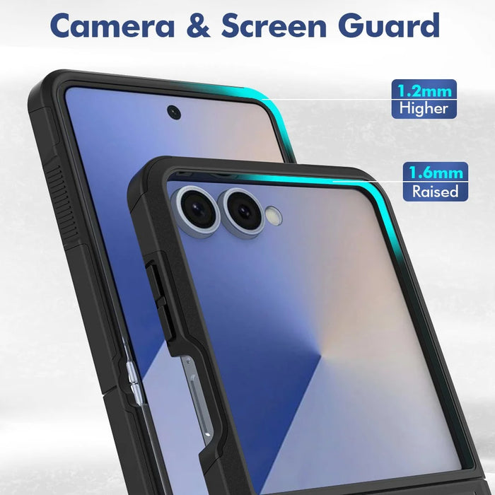 For Samsung Galaxy Z Flip7 5G Case 2 in 1 PC + TPU Shockproof Phone Cover - Black - 2