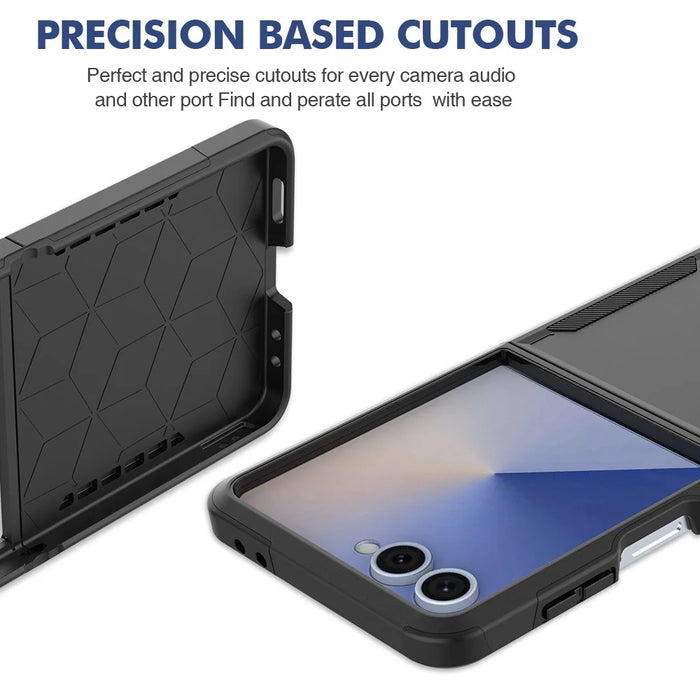 For Samsung Galaxy Z Flip7 5G Case 2 in 1 PC + TPU Shockproof Phone Cover - Black - 5