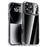 IPAKY For iPhone 17 Pro Clear Case Metal Lens Frame Shockproof TPU Phone Cover - Black - 1