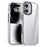 IPAKY For iPhone 17 Clear Case Metal Lens Frame Shockproof TPU Phone Cover - Black - 1