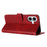 For iPhone 17 Case Flip Stand Calf Texture PU Leather Wallet Phone Cover with Strap - Red - 3