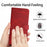 For iPhone 18 Pro Max / 17 Pro Max Case Flip Stand Calf Texture PU Leather Wallet Phone Cover with Strap - Red - 5