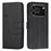For iPhone 18 Pro / 17 Pro Leather Phone Case Foldable Stand Wallet Flip Cover with Strap - Black - 1