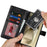 For Samsung Galaxy S24 Ultra Stand Case Textured Leather Wallet Phone Cover with Strap - Black - 6