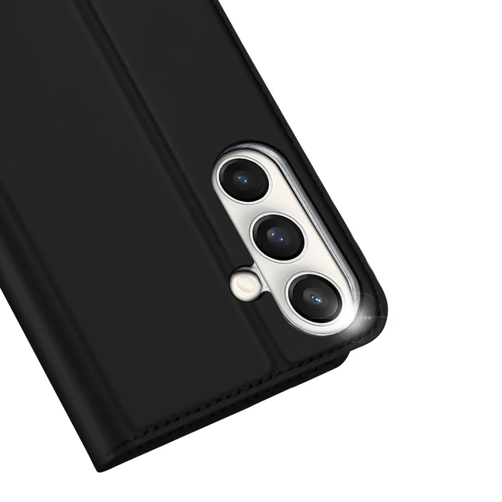 DUX DUCIS For Samsung Galaxy S25 FE Case  Skin Pro Series Leather Cover Card Holder - Black - 3