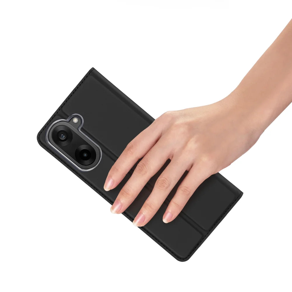 DUX DUCIS For OnePlus Ace 5 Racing 5G / OnePlus Nord CE5 5G Case  Skin Pro Series Leather Stand Cover Card Holder - Black - 6