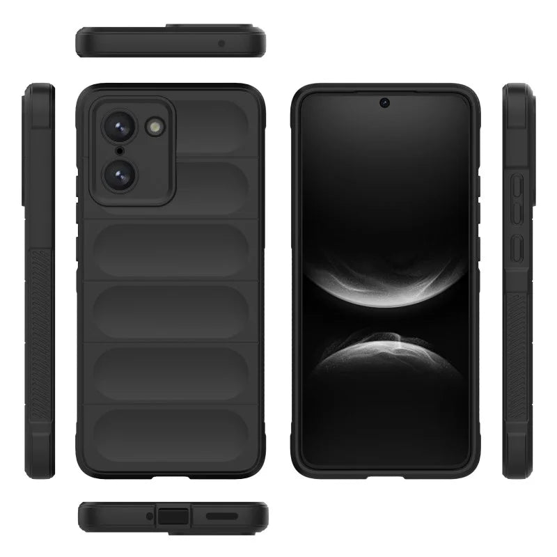 WANLONFENG For OnePlus Nord CE5 5G / OnePlus Ace 5 Racing 5G TPU Case  HD Series Anti Slip Phone Cover with Tempered Glass - Black - 5