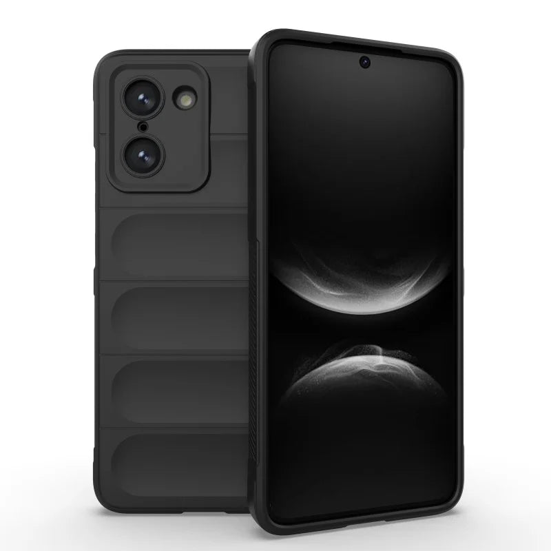 WANLONFENG For OnePlus Nord CE5 5G / OnePlus Ace 5 Racing 5G TPU Case  HD Series Anti Slip Phone Cover with Tempered Glass - Black - 6