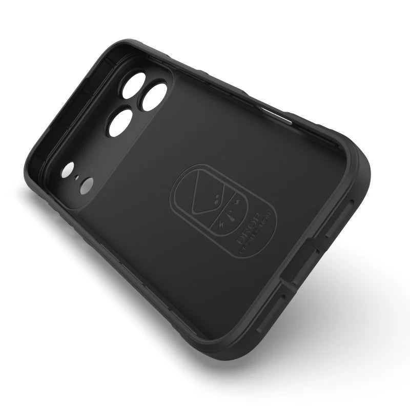 WANLONFENG For iPhone 17 Pro TPU Case  HD Series Anti Slip Phone Cover with Tempered Glass - Black - 2