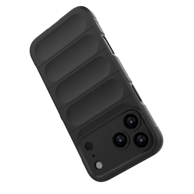 WANLONFENG For iPhone 17 Pro TPU Case  HD Series Anti Slip Phone Cover with Tempered Glass - Black - 3