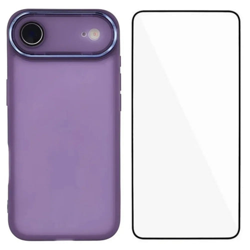 WANLONFENG For iPhone Air TPU Case  DKSM Series Electroplated Frame Back Cover with Tempered Glass - Purple - 1