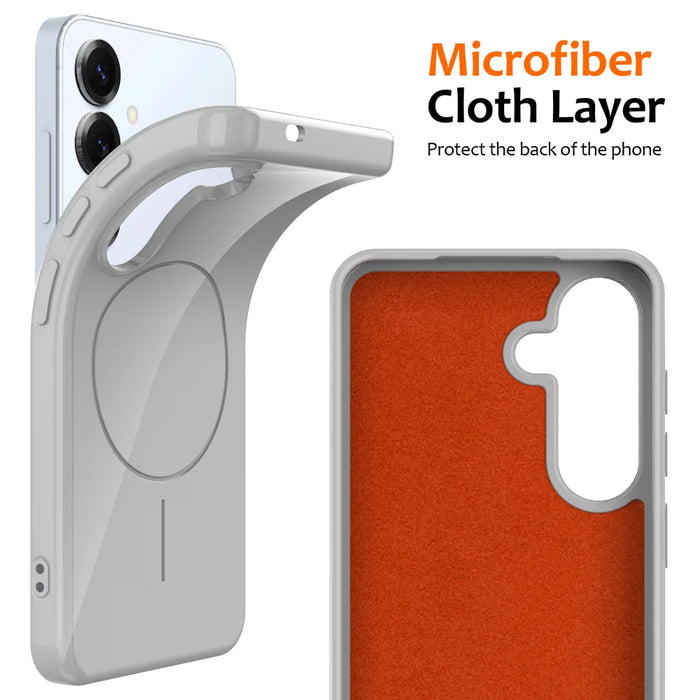 For Samsung Galaxy S25 FE Magnetic Case TPU Phone Back Cover with Lanyard - White - 5