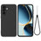 For Samsung Galaxy M36 5G Liquid Silicone Case Phone Back Cover with Hand Strap - Black - 1