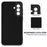 For Samsung Galaxy M36 5G Liquid Silicone Case Phone Back Cover with Hand Strap - Black - 6