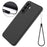 For Samsung Galaxy M36 5G Liquid Silicone Case Phone Back Cover with Hand Strap - Black - 7