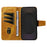 For Samsung Galaxy S25 FE Leather Case Wallet Stand Grids Imprinted Phone Cover with Strap - Yellow - 2